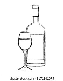 wine cup and bottle icon