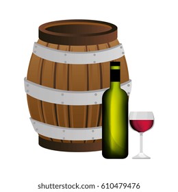 wine cup and bottle isolated icon