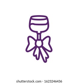 Wine cup with bowtie design of Winery alcohol drink beverage restaurant celebration and party theme Vector illustration