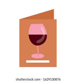 wine cup drink in card menu vector illustration design