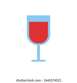 wine cup drink flat style icon vector illustration design