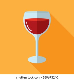 Wine Cup In Flat Design