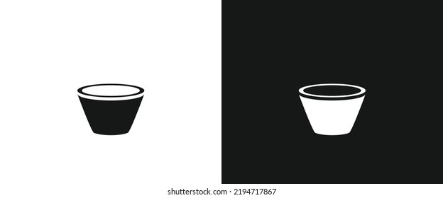 Wine cup flat icon for web. Simple osmanthus wine cup sign web icon silhouette with invert color. Cup for wine, tea or coffee solid black icon vector design. Mid-Autumn Festival concept