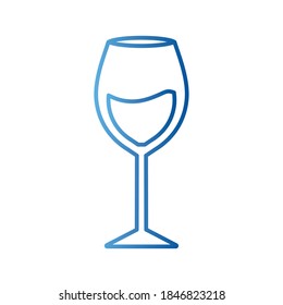 Wine cup gradient style icon design, Winery alcohol drink beverage restaurant and celebration theme Vector illustration