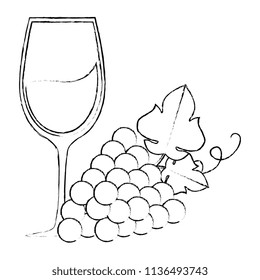 wine cup and grapes