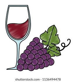 wine cup and grapes
