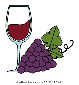 wine cup and grapes