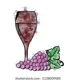 wine cup and grapes