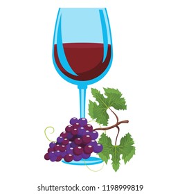 Wine cup and grapes