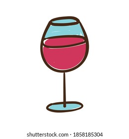 wine cup hand draw style icon vector illustration design