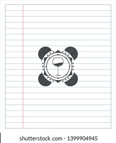 wine cup icon draw with pencil effect. Vector Illustration. Detailed.