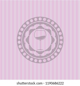 wine cup icon inside badge with pink background