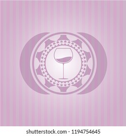wine cup icon inside badge with pink background
