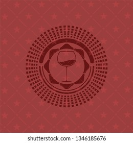 wine cup icon inside badge with red background
