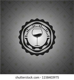 wine cup icon inside dark badge or emblem