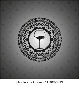 wine cup icon inside dark badge