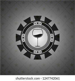 wine cup icon inside dark badge