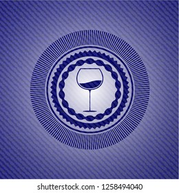 wine cup icon inside jean background