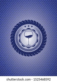 wine cup icon inside jean background