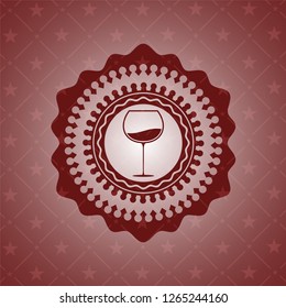 wine cup icon inside red icon or emblem