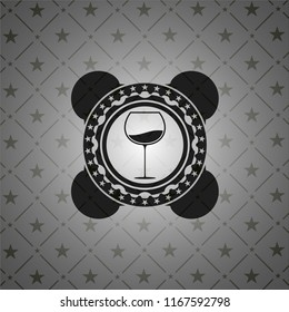 wine cup icon inside retro style black emblem
