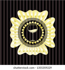 wine cup icon inside shiny badge