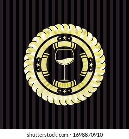 Weinbecher-Ikone in glänzendem Emblem