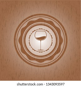 wine cup icon inside wooden signboards