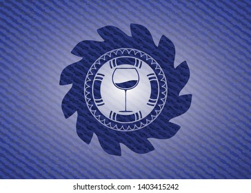 wine cup icon with jean texture