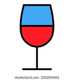 Wine cup icon line isolated on white background. Black flat thin icon on modern outline style. Linear symbol and editable stroke. Simple and pixel perfect stroke vector illustration