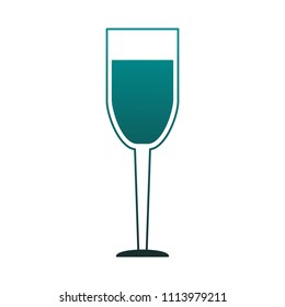 Wine cup isolated in blue lines