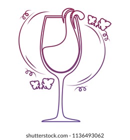 wine cup with leafs frame