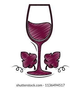wine cup with leafs frame