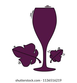 wine cup with leafs frame