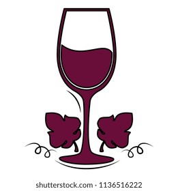 Weinbecher mit Blattrahmen