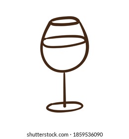 Vektorgrafik-Design der Weinbecher-Linie