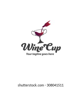 Wine Cup Logo Template, Wine Icon, Wine Shop Logo