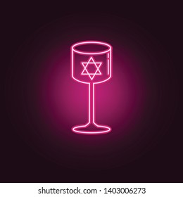 Wine cup neon icon. Elements of Religion set. Simple icon for websites, web design, mobile app, info graphics