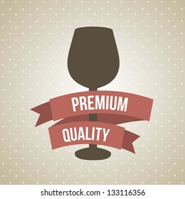 wine cup over brown background. vector illustration