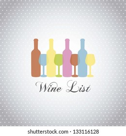 wine and wine cup over gray background. vector illustration