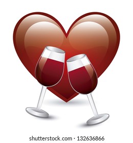 wine cup over white background. vector illustration