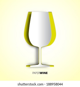 Wine cup from paper - vector illustration