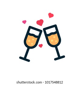 wine cup valnetine icon filled outline 