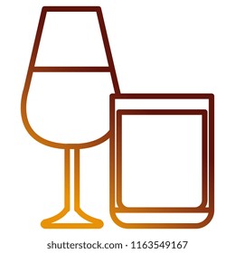 wine cup with whiskey glass