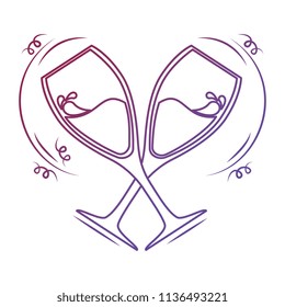 wine cups silhouettes icon