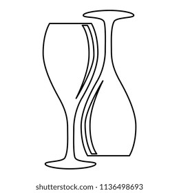 wine cups silhouettes icon