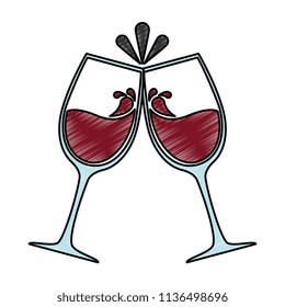 wine cups silhouettes icon