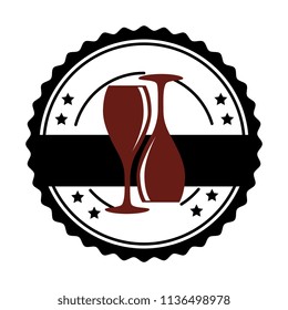 wine cups silhouettes icon