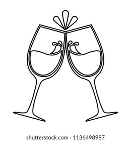 wine cups silhouettes icon