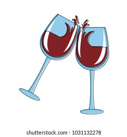 Wine cups toast